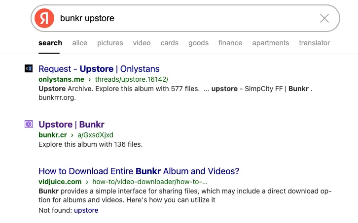 Bunkrr album search on yandex ru