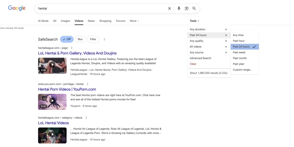 new hentai videos - google videos method screenshot