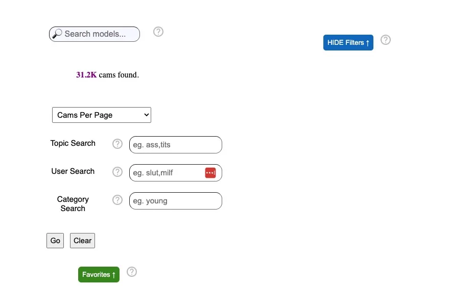 Chaturbate Search Step 1