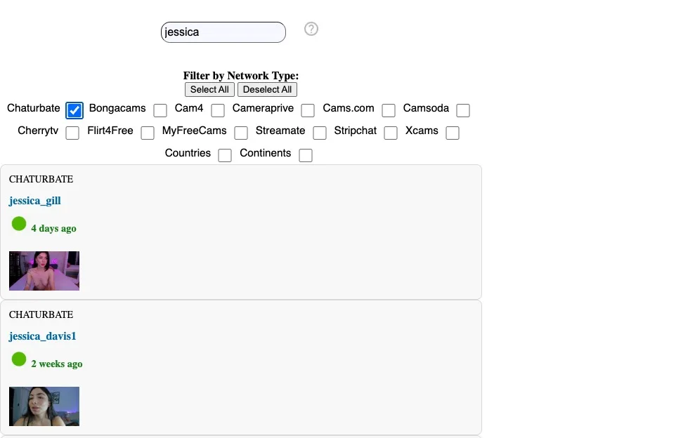 Chaturbate Search Step 2
